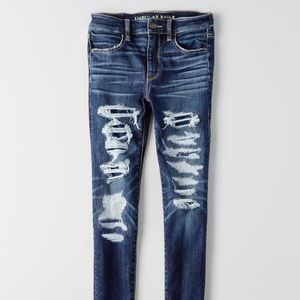 American Eagle sz 8 high rise distressed jeggings